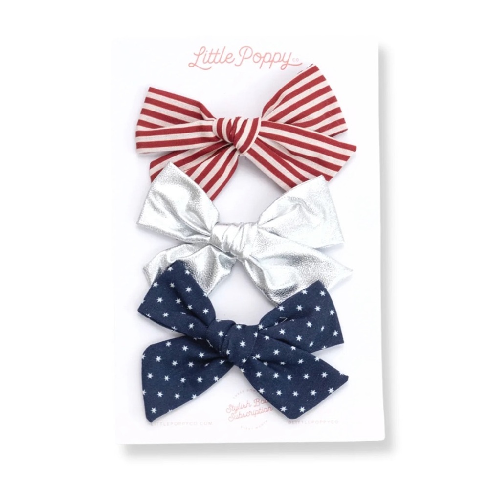 Little Poppy Co The Lauren Bow Clip Set - July 2023